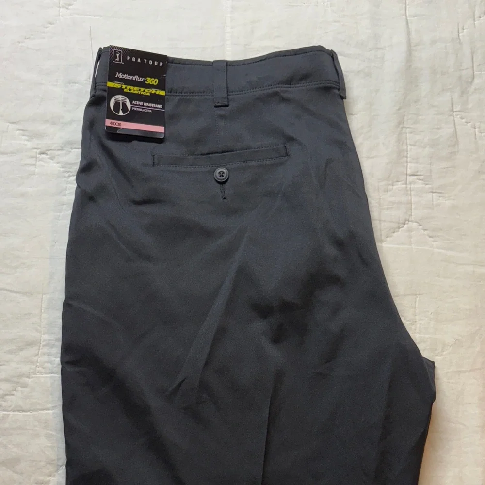 PGA TOUR Motionflux‎ 360 Men's Golf Pants Black 40x30 NWT Performance Stretch